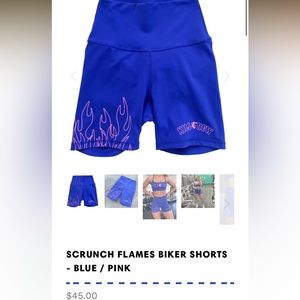 Kill Crew Scrunch Flames Biker Shorts - Blue and Pink